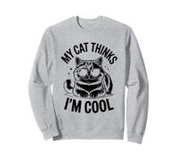 Mi gato piensa que soy genial, amante de los gatos, felinos, maullidos, adoran a los gatos Sudadera