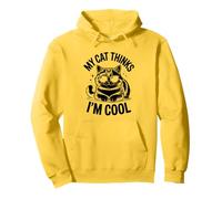 Mi gato piensa que soy genial, amante de los gatos, felinos, maullidos, adoran a los gatos Sudadera con Capucha