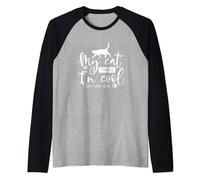 Mi gato piensa que soy genial, divertida y sabia mascota amante de los gatos Camiseta Manga Raglan