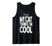 Mi Gato Piensa Que Soy Genial Sarcástico Gracioso Gatos Amante Sarcasmo Camiseta sin Mangas