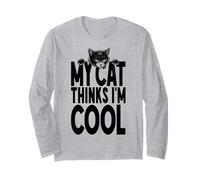 Mi Gato Piensa Que Soy Genial Sarcástico Gracioso Gatos Amante Sarcasmo Manga Larga