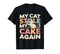 Mi Gato robó mi Pastel Otra Vez Humor Divertido Gato Camiseta