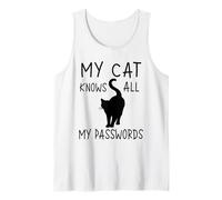 Mi Gato Sabe Todas mis contraseñas Gatos Graciosos Camiseta sin Mangas