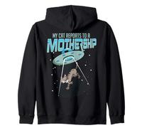 Mi gato se reporta a una nave nodriza OVNI Alien hombres mujeres Sudadera con Capucha