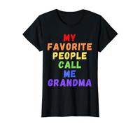 Mi Gente Favorita me Llama Abuela día de la Madre Abuela Mimi Camiseta gráfica económica, Mujer, Negro, XS