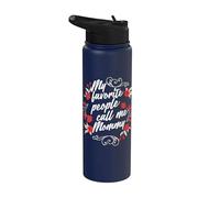 Mi gente favorita me llama mami Día divertido de la madre Stainless Steel Insulated Water Bottle