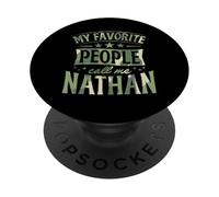 Mi Gente Favorita me Llama Nathan Nombre Personalizado PopSockets PopGrip Adhesivo