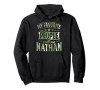Mi Gente Favorita me Llama Nathan Nombre Personalizado Sudadera con Capucha