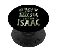 Mi Gente Favorita me Llama Nombre Personalizado Isaac PopSockets PopGrip Adhesivo