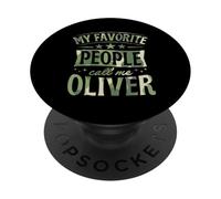 Mi Gente Favorita me Llama Oliver Nombre Personalizado PopSockets PopGrip Adhesivo