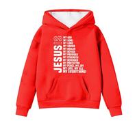 Mi Guardaespaldas Sudaderas y Sudaderas para niñas, suéter Polar cálido de Invierno con Capucha para Actividades al Aire Libre, Ropa Suave y acogedora para niños de 4 a 14 años. (Red, 13-14 Years)