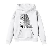 Mi Guardaespaldas Sudaderas y Sudaderas para niñas, suéter Polar cálido de Invierno con Capucha para Actividades al Aire Libre, Ropa Suave y acogedora para niños de 4 a 14 años. (White, 10-11 Years)