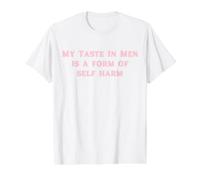 Mi Gusto en los Hombres es una Forma de autolesión Divertido Y2K Camiseta gráfica económica, Hombre, Blanco, M