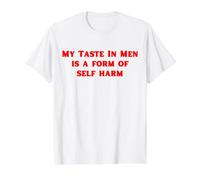 Mi Gusto en los Hombres es una Forma de autolesión Divertido Y2K Camiseta gráfica económica, Hombre, Blanco, M