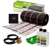 Mi-Heat Calefacción eléctrica por suelo radiante 200 W/m² 12,0 m² - Esterilla calefactora baño baño rehabilitación - para azulejos bajo adhesivo para azulejos calefacción eléctrica - con termostato