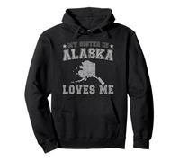 Mi Hermana En Alaska Me Ama América Vintage State Sudadera con Capucha