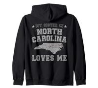 Mi Hermana en Carolina del Norte me ama América Vintage State Sudadera con Capucha
