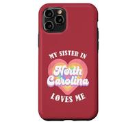 Mi Hermana en Carolina del Norte me ama Heart Retro Groovy USA Carcasa para iPhone 11 Pro