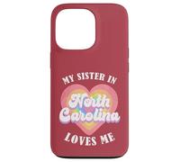 Mi Hermana en Carolina del Norte me ama Heart Retro Groovy USA Carcasa para iPhone 13 Pro