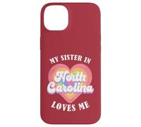 Mi Hermana en Carolina del Norte me ama Heart Retro Groovy USA Carcasa para iPhone 14 Plus