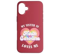 Mi Hermana en Carolina del Norte me ama Heart Retro Groovy USA Carcasa para iPhone 16 Plus