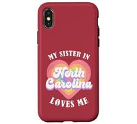 Mi Hermana en Carolina del Norte me ama Heart Retro Groovy USA Carcasa para iPhone X/XS