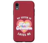 Mi Hermana en Carolina del Norte me ama Heart Retro Groovy USA Carcasa para iPhone XR