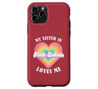 Mi Hermana en Dakota del Norte me ama Heart Retro Groovy USA Carcasa para iPhone 11 Pro
