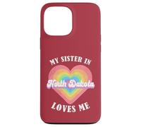 Mi Hermana en Dakota del Norte me ama Heart Retro Groovy USA Carcasa para iPhone 13 Pro MAX
