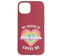 Mi Hermana en Dakota del Norte me ama Heart Retro Groovy USA Carcasa para iPhone 15 Plus