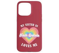 Mi Hermana en Dakota del Norte me ama Heart Retro Groovy USA Carcasa para iPhone 15 Pro MAX