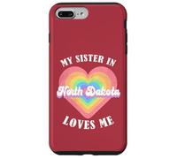 Mi Hermana en Dakota del Norte me ama Heart Retro Groovy USA Carcasa para iPhone 7 Plus/8 Plus