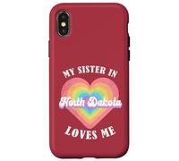 Mi Hermana en Dakota del Norte me ama Heart Retro Groovy USA Carcasa para iPhone X/XS