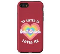 Mi Hermana en Dakota del Sur Me ama Corazón Retro Groovy USA Carcasa para iPhone SE (2020) / 7/8