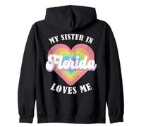 Mi Hermana en Florida me ama Heart Retro Groovy USA Sudadera con Capucha