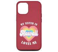 Mi Hermana en Hawái me ama Heart Retro Groovy USA Carcasa para iPhone 12/12 Pro
