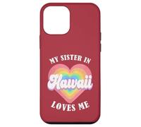 Mi Hermana en Hawái me ama Heart Retro Groovy USA Carcasa para iPhone 12 Mini