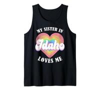 Mi Hermana en Idaho me ama Heart Retro Groovy USA Camiseta sin Mangas