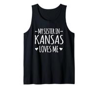 Mi Hermana en Kansas me ama Orgulloso Estados Unidos Estados Unidos Camiseta sin Mangas