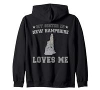 Mi Hermana en New Hampshire me ama América Vintage State Sudadera con Capucha