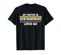 Mi Hermana En New Hampshire Me Ama Retro Vintage Americano Camiseta