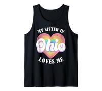 Mi Hermana en Ohio me ama Heart Retro Groovy USA Camiseta sin Mangas