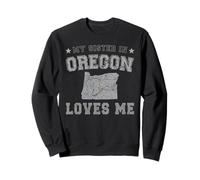 Mi Hermana en Oregon me ama América Vintage State Sudadera