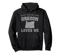 Mi Hermana en Oregon me ama América Vintage State Sudadera con Capucha