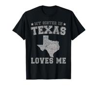 Mi Hermana En Texas Me Ama América Vintage State Camiseta