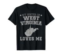 Mi Hermana en West Virginia me ama América Vintage State Camiseta