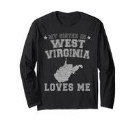 Mi Hermana en West Virginia me ama América Vintage State Manga Larga