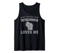 Mi Hermana en Wisconsin me ama América Vintage State Camiseta sin Mangas