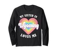 Mi Hermana en Wyoming me ama Heart Retro Groovy USA Manga Larga