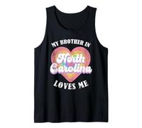 Mi Hermano en Carolina del Norte me ama Corazón Estados Unidos US Camiseta sin Mangas
